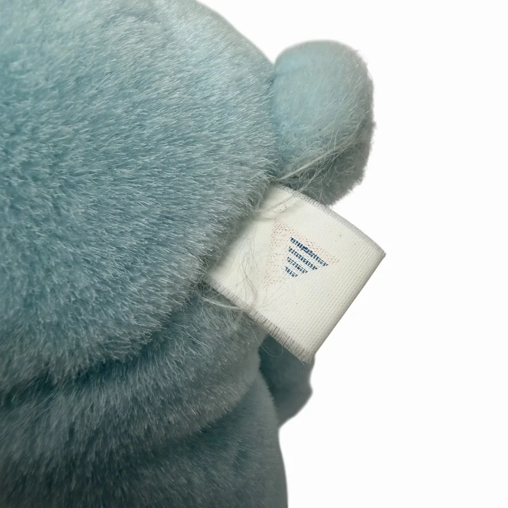 Blue Teddy Bear Vintage Plush with‎ Bow Stuffed Animal